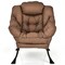 Upholstered Lazy Chair with Side Pocket and Metal Frame for Bedroom